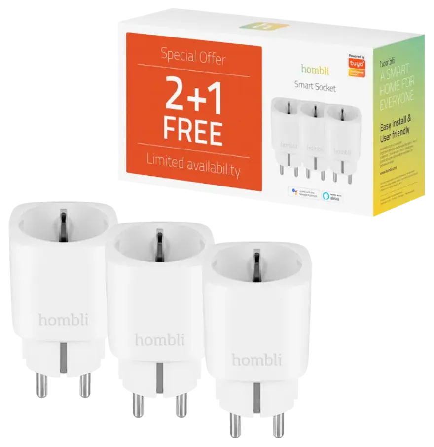 Hombli Slimme Stekker + Energiemeter 3-Pack