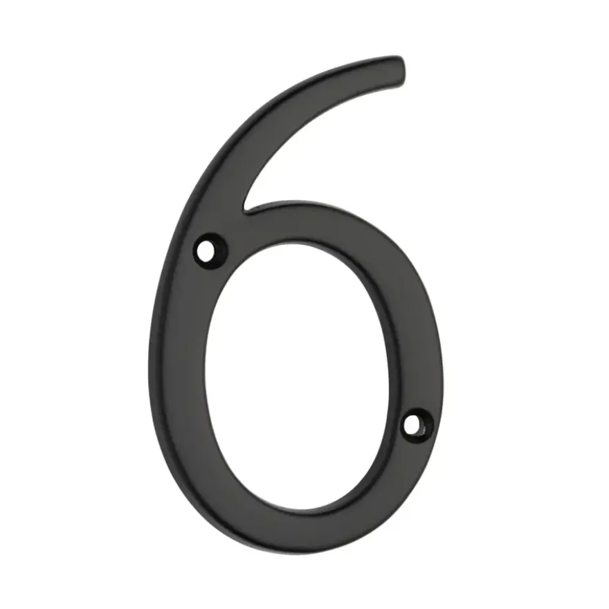 Huiscijfer 6/9 aluminium zwart