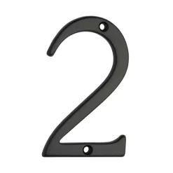 Huiscijfer 2 aluminium zwart