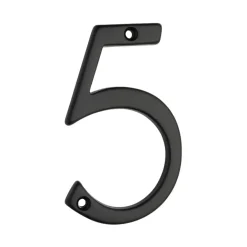 Huiscijfer 5 aluminium zwart