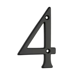 Huiscijfer 4 aluminium zwart