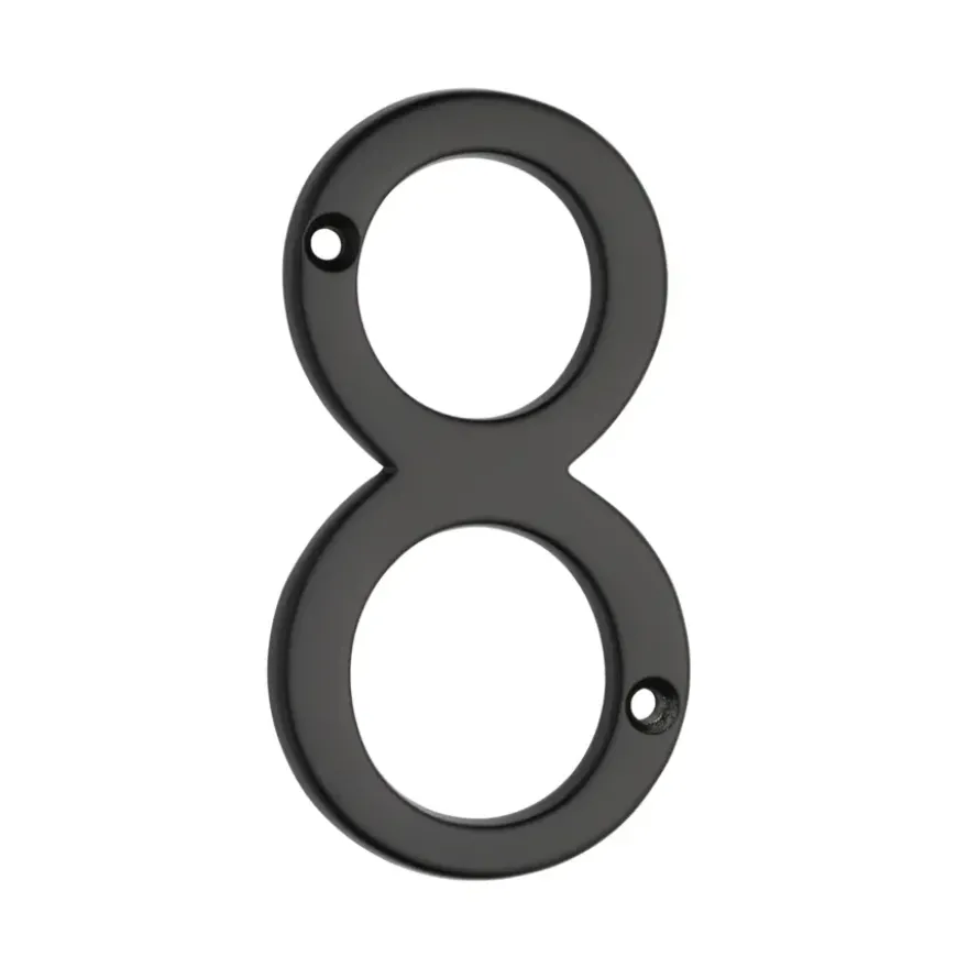 Huiscijfer 8 aluminium zwart