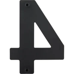 Huiscijfer 4 Zwart RVS 15 x 10 cm