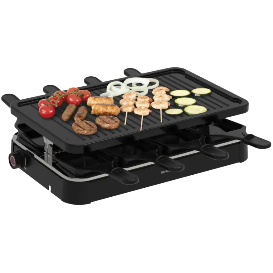 Inventum GR803B Gourmetset 8 persoons - 1200 watt Zwart