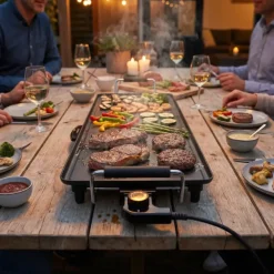 Inventum TP700 Teppanyaki grill – 70x23 cm tafelgrill – PFAS-vrij – 1800W – Zwart/RVS