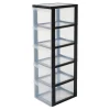 IRIS Design Chest ladesysteem - 5 diepe lades - Kunststof - Zwart/Transparant - Met wieltjes