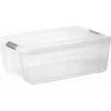 Iris opbergbox Click New Top box 30 liter transparant met grijze clips en deksel