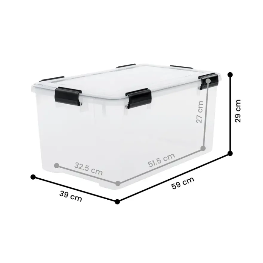 Iris opbergbox luchtdicht kunststof transparant 50 L