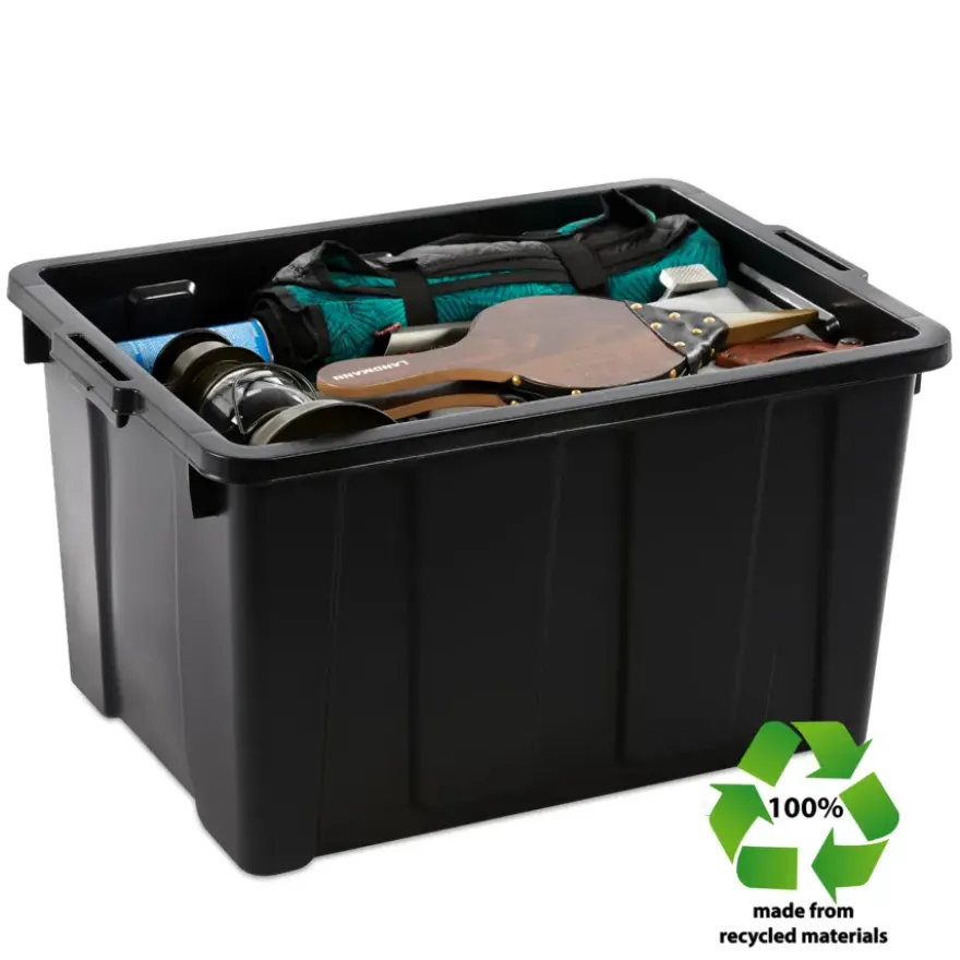 Iris Powerbox Robuust Opbergbox - 68L - 100% Recycled Kunststof - Zwart - Set van 3