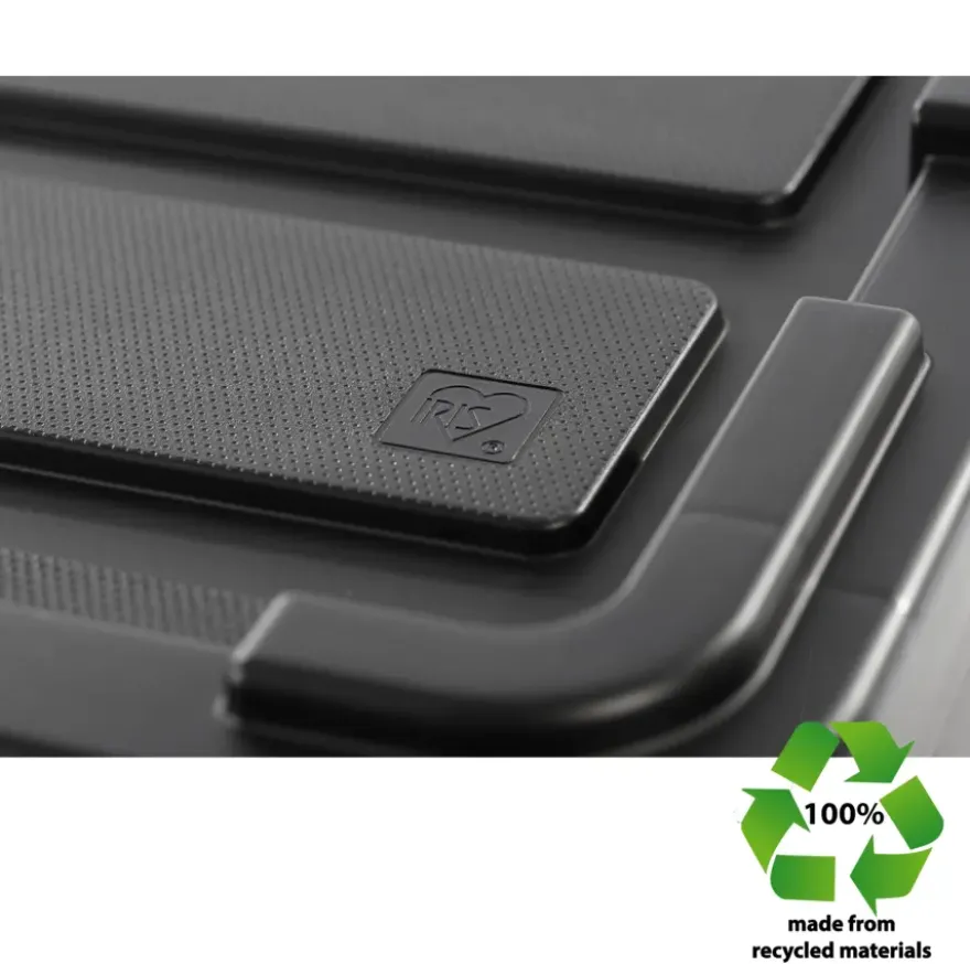 Iris Powerbox Robuust Opbergbox - 68L - 100% Recycled Kunststof - Zwart - Set van 3