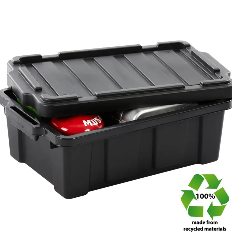 Iris Powerbox Robuust Opbergbox - 12,5L - 100% Recycled Kunststof - Zwart - Set van 3