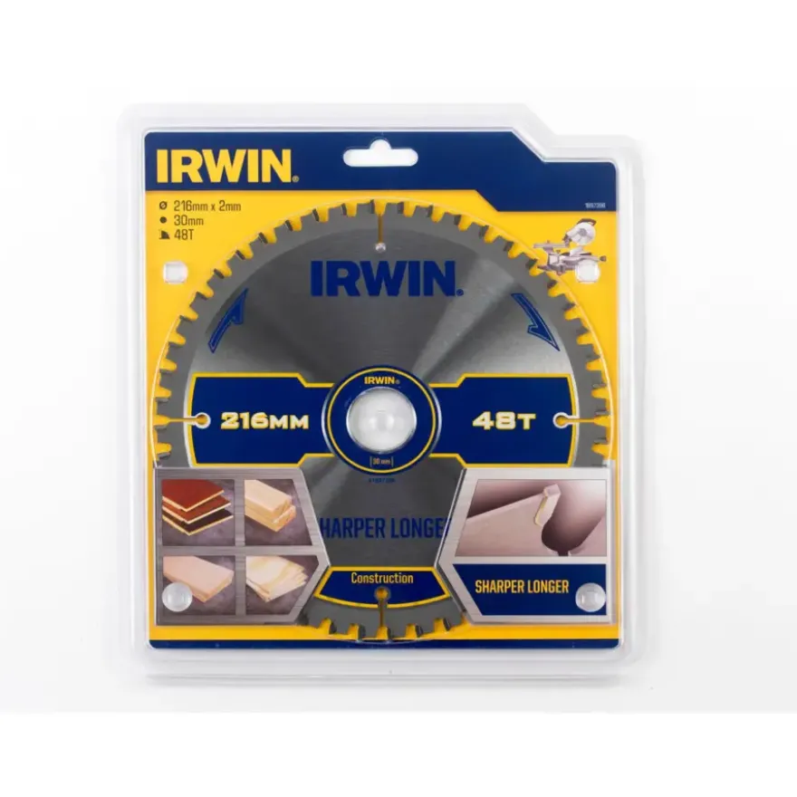 Irwin afkortzaagblad 48T voor hout / laminaat / MDF- 216 x 30 mm