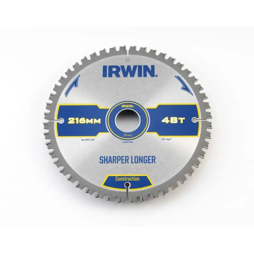 Irwin afkortzaagblad 48T voor hout / laminaat / MDF- 216 x 30 mm