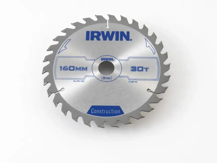 Irwin cirkelzaagblad Ø160 mm met asgat 20mm, vertanding 30T