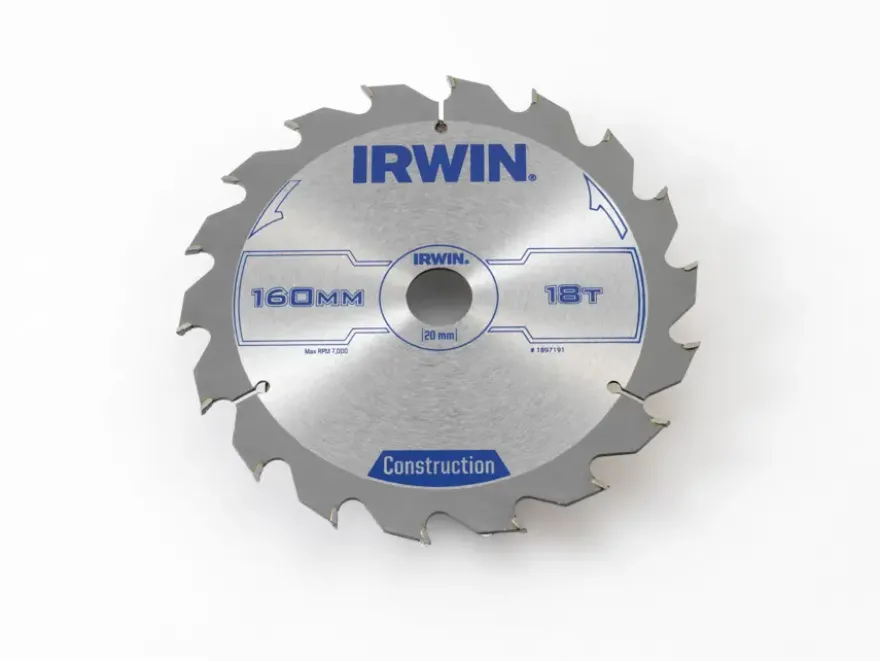 Irwin cirkelzaagblad Ø160 mm met asgat 20mm, vertanding 18T