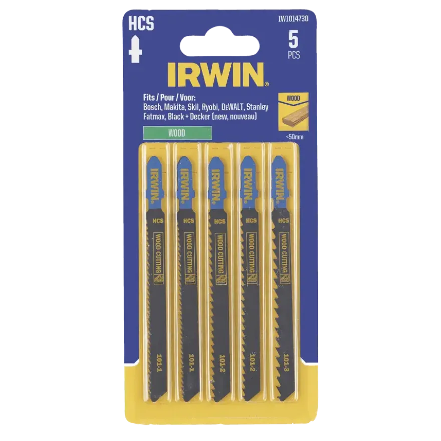 Irwin decoupeerzaagbladenset T-aansluiting voor hout - 5-delig