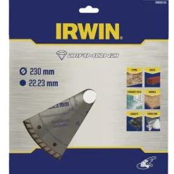 Irwin diamantschijf voor haakse slijper Ø230 mm. Voor kermamiek.