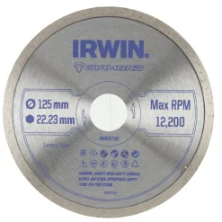 Irwin diamantschijf voor haakse slijper Ø125 mm. Voor kermamiek.