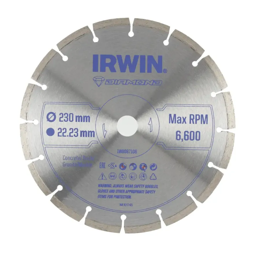 Irwin diamantschijf voor haakse slijper Ø230 mm (steen en beton)