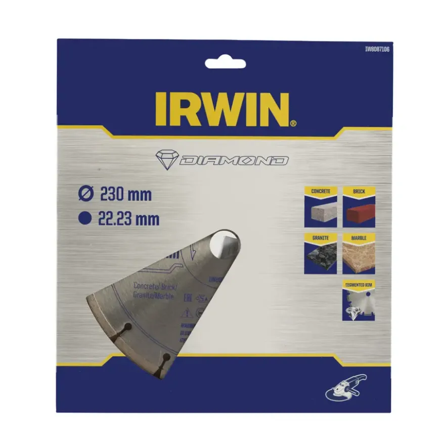 Irwin diamantschijf voor haakse slijper Ø230 mm (steen en beton)