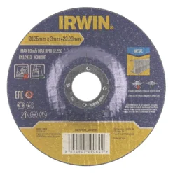 Irwin doorslijpschijf Ø125 mm. Dikte 3 mm. Voor metaal.