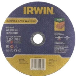 Irwin doorslijpschijf Ø178 mm. Dikte 3 mm. Voor steen.