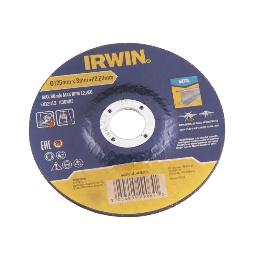 Irwin haakse slijper doorslijpschijven voor metaal - 6 stuks - Ø125 x 3 mm