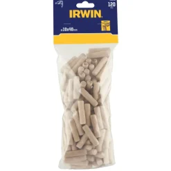 Irwin houten deuvels Ø10 mm. Inhoud 120 stuks.
