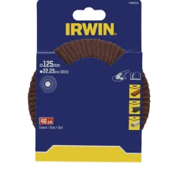 Irwin lamellenschuurschijf voor haakse slijper Ø 125 mm korrelgrootte K40.