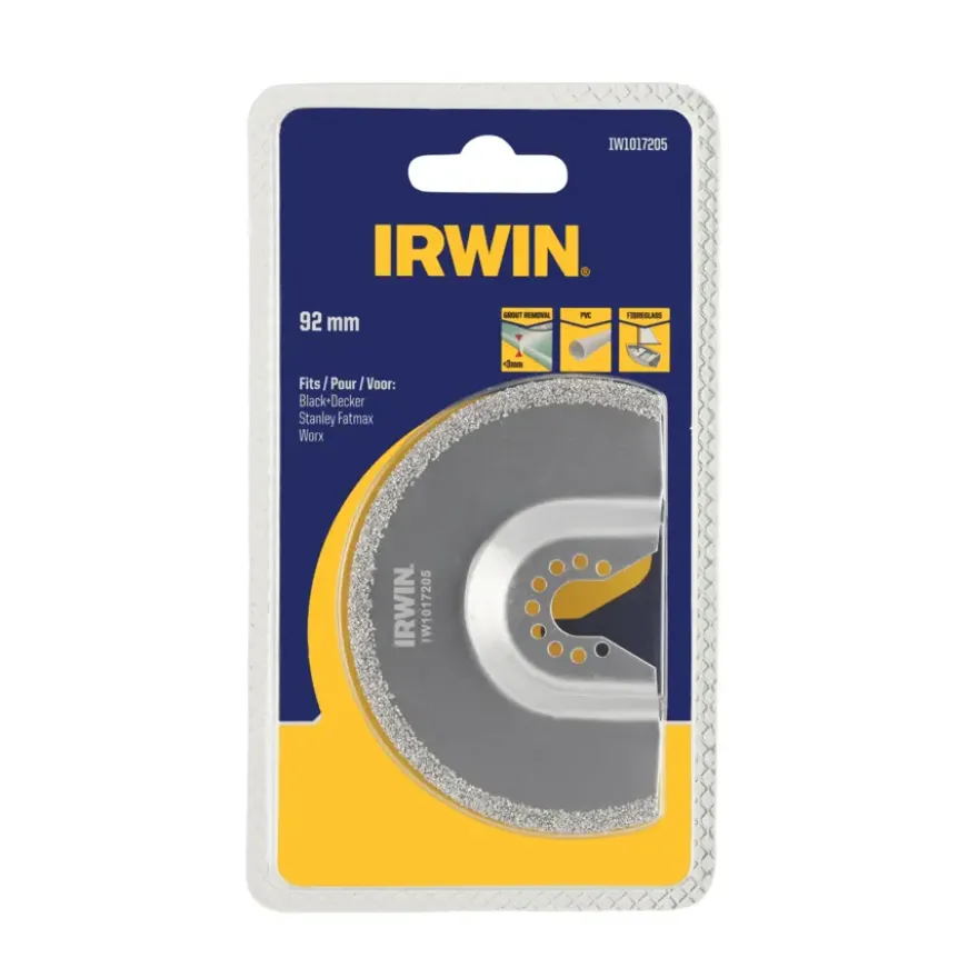 Irwin multitool accessoire - segmentzaagblad voor uitslijpen van voegen voor B+D multitool MT300KA - 92 mm
