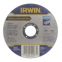 Irwin Pro doorslijpschijf Ø115 mm. Dikte 1.6 mm. Voor aluminium.