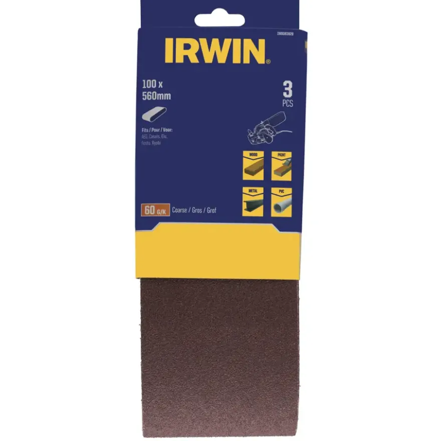 Irwin schuurband 100 x 560 mm K60 voor AEG, 3 stuks