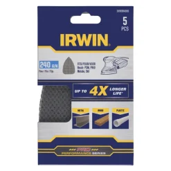 Irwin schuurgaas voor multischuurmachines Bosch PSM, Skil, Lux, Metabo, zelfklevend K240, 5 stuks