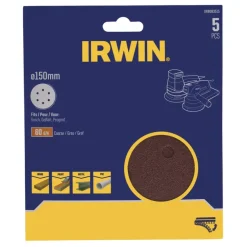 Irwin schuurschijf rond Ø150 mm zelfhechtend K60, 5 stuks