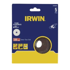 Irwin schuurschijf voor haakse slijper Ø115 mm korrelgrootte K100 5 stuks