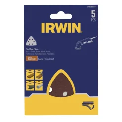 Irwin schuurvel driekhoek 95 x 95 mm zelfhechtend K80, 5 stuks