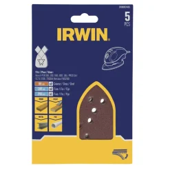 Irwin schuurvel voor Bosch Primo en B+D Mouse zelfklevend K80/K180/K240, 5 stuks