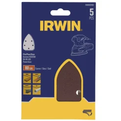 Irwin schuurvel voor de OK handpalmschuurmachine, zelfklevend K80, 5 stuks