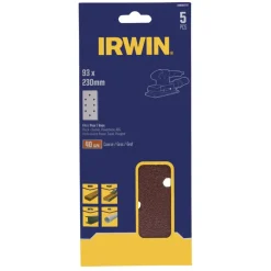 Irwin schuurvel 230 x 93 mm K40 voor klembevestiging, met perforatie voor B+D, 5 stuks.