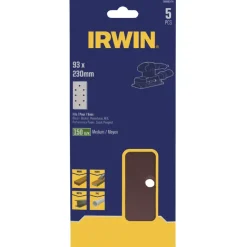 Irwin schuurvel 230 x 93 mm K150 voor klembevestiging, met perforatie voor B+D, 5 stuks.