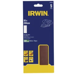 Irwin schuurvel 230 x 93 mm K150 voor klembevestiging, zonder perforatie, 5 stuks.