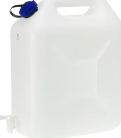Jerrycan kunststof 20L transparant met kraan