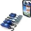 Jumbo spanbanden set met S-haken en eindloos - blauw - 4 stuks