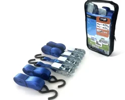 Jumbo spanbanden set met S-haken en eindloos - blauw - 4 stuks