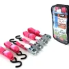 Jumbo spanbanden set met S-haken en eindloos - roze - 4 stuks