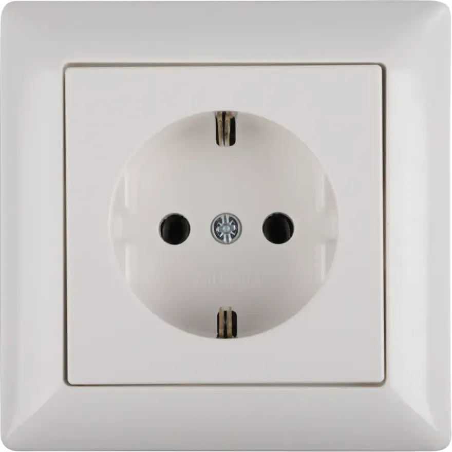 Jung AS500 Enkel Geaard Stopcontact Wit