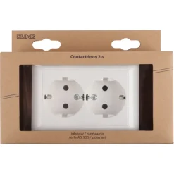 Jung AS500 Inbouw Dubbel Geaard Stopcontact Wit