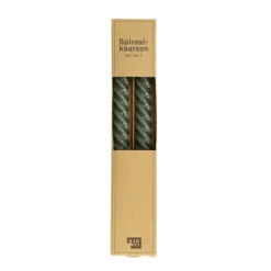 Kaars spiraal donkergrijs 25 cm - set van 2