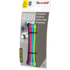 Kabelbinder fix-o-tie 4 kleuren 76mm - 4 stuks