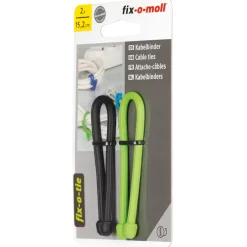 Kabelbinder Fix-o-tie zwart-groen 152mm - 2 stuks